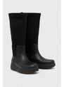 Gumene čizme Calvin Klein Rain Boot Wedge High za žene, boja: crna