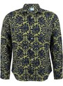 Panareha Men's Floral Linen Shirt ODESSA green