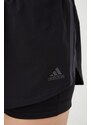 Kratke hlače za trčanje adidas Performance run icons za ženeboja: crna, s tiskom, srednje visoki struk