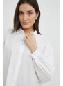 Pamučna košulja Tommy Hilfiger za žene, boja: bijela, regular, s klasičnim ovratnikom