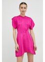 Haljina Victoria Beckham boja: ružičasta, mini, ravna