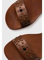 Kožne sandale Lauren Ralph Lauren 802891394001 za žene, boja: smeđa, 802891394001