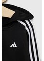 Dječja dukserica adidas U TR-ES 3S boja: crna, s kapuljačom, s uzorkom