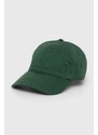Pamučna kapa sa šiltom Lacoste boja: zelena, bez uzorka