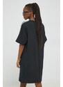 Pamučna haljina adidas boja: crna, mini, oversize