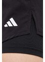 Kratke hlače za trening adidas Performance boja: crna, glatki materijal, visoki struk