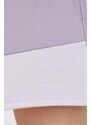 Kratke hlače EA7 Emporio Armani za žene, boja: ljubičasta, s tiskom, srednje visoki struk