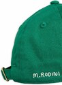 Pamučna kapa sa šiltom za bebe Mini Rodini boja: zelena, s aplikacijom