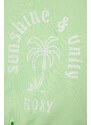 Dječja pamučna majica kratkih rukava Roxy boja: zelena
