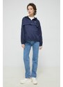 Jakna Tommy Jeans za žene, boja: tamno plava, za prijelazno razdoblje, oversize