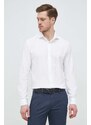 Pamučna košulja Emporio Armani za muškarce, boja: bijela, regular, s talijanskim ovratnikom