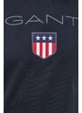 Pamučna majica Gant boja: crna, s tiskom