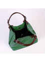 Luksuzna Talijanska torba od prave kože VERA ITALY "Zafolia", boja zelena, 28x34cm