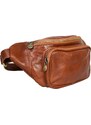 Luksuzna Talijanska torba od prave kože VERA ITALY "Alvaro", boja konjak, 13x30cm