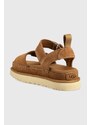 Sandale od brušene kože UGG Goldenstar za žene, boja: smeđa, s platformom, 1136783