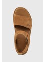 Sandale od brušene kože UGG Goldenstar za žene, boja: smeđa, s platformom, 1136783