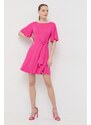 Haljina Patrizia Pepe boja: ružičasta, mini, širi se prema dolje