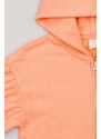 Dječja pamučna dukserica zippy boja: narančasta, s kapuljačom, s tiskom
