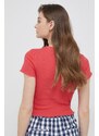 Majica kratkih rukava Pepe Jeans Cara za žene, boja: crvena