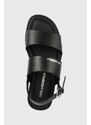 Kožne sandale Karl Lagerfeld KASTOR II za muškarce, boja: crna, KL70206