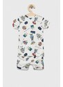 Dječja pamučna pidžama GAP x Pixar boja: bijela, s uzorkom