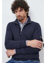 Pamučni pulover Gant boja: tamno plava, lagani, s poludolčevitom
