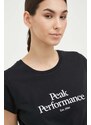 Pamučna majica Peak Performance boja: crna