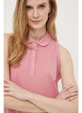 Pamučna haljina Colmar boja: ružičasta, mini, ravna