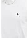 Pamučna majica Volcom boja: bijela, glatki model