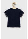 Majica kratkih rukava za bebe United Colors of Benetton boja: tamno plava, glatki model