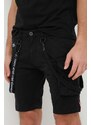 Kratke hlače Alpha Industries za muškarce, boja: crna, 116213.03-Black