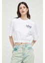 Pamučna majica Love Moschino boja: bijela