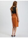 Orsay Brown Women's Leatherette Sheath Skirt - Women's