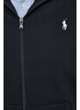 Dukserica Polo Ralph Lauren za muškarce, boja: crna, s kapuljačom, glatka