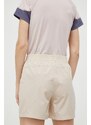 Kratke outdoor hlače 4F boja: bež, glatki materijal, srednje visoki struk