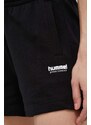 Pamučne kratke hlače Hummel hmlLGC SHAI SHORTS boja: crna, glatki materijal, srednje visoki struk, 219220