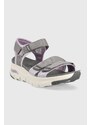 Sandale Skechers Arch Fit Fresh Bloom za žene, boja: siva, s platformom