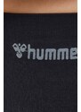 Kratke hlače za trening Hummel Tif boja: crna, glatki materijal, visoki struk