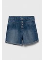 Dječje traper kratke hlače Guess boja: tamno plava, glatki materijal, podesivi struk