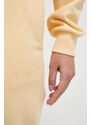 Dukserica 4F za žene, boja: žuta, s kapuljačom, glatka
