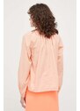 Pamučna majica Drykorn za žene, boja: narančasta, glatka