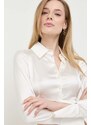 Košulja Patrizia Pepe za žene, boja: bijela, slim, s klasičnim ovratnikom