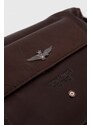 Kožna kozmetička torbica Aeronautica Militare boja: smeđa