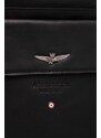 Kožni ruksak Aeronautica Militare za muškarce, boja: crna, veliki, glatki model