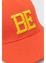 Pamučna kapa sa šiltom za bebe United Colors of Benetton boja: crvena, s aplikacijom