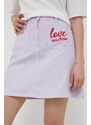 Traper suknja Love Moschino boja: ljubičasta, mini, pencil