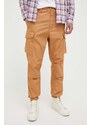 Pamučne hlače G-Star Raw boja: smeđa, ravni kroj