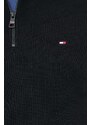 Pulover Tommy Hilfiger za muškarce, boja: crna, lagani