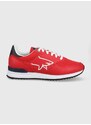 Kožne cipele Paul&Shark boja: crvena