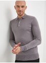 Vuneni pulover Emporio Armani za muškarce, boja: siva, lagani